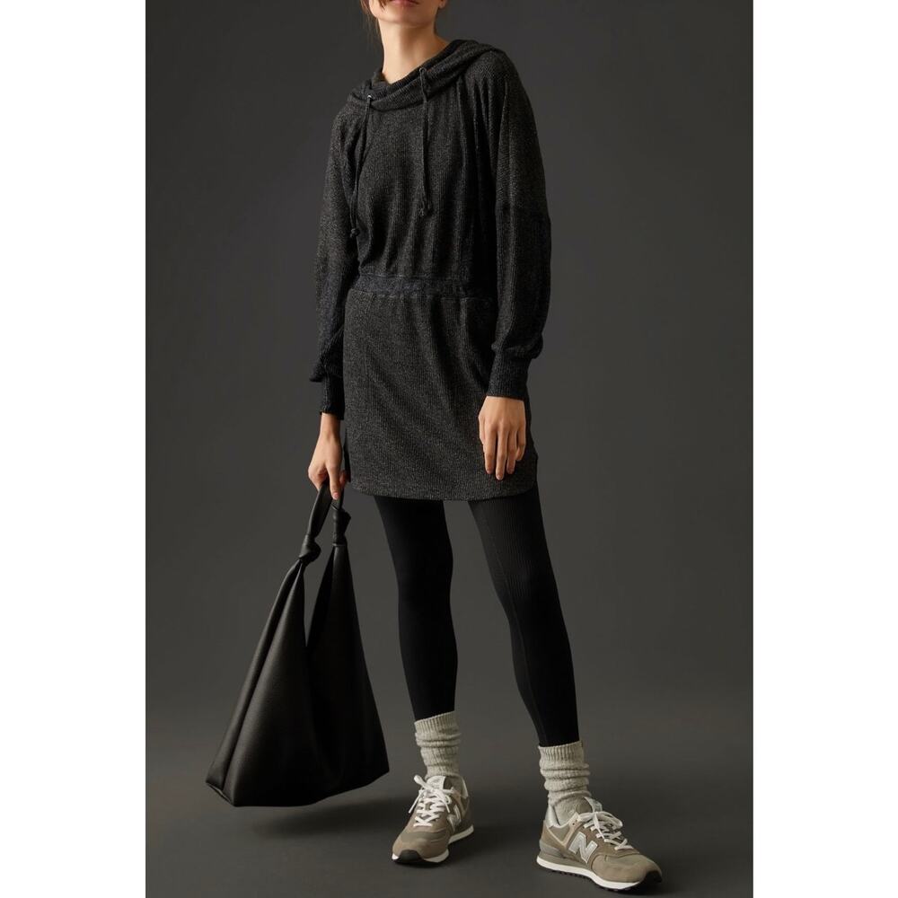 Daily Practice by Anthropologie Hooded Mini Dress Gray Long Sleeve